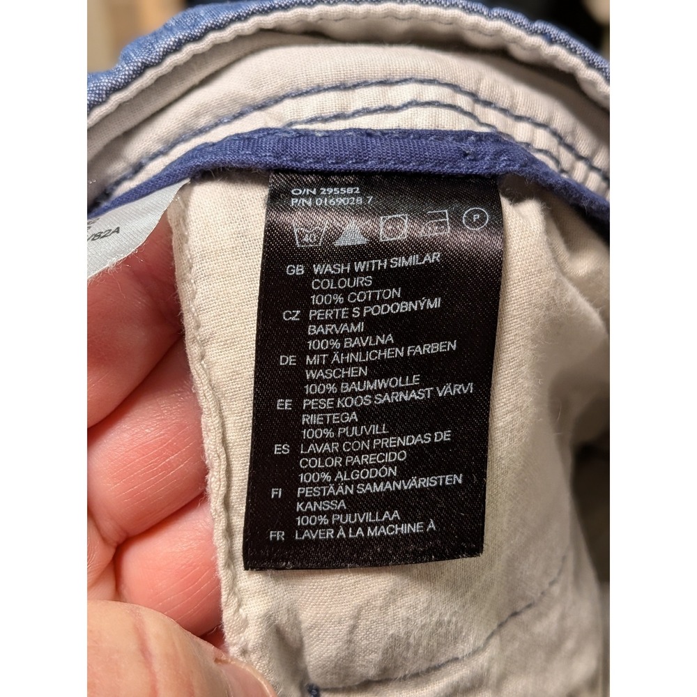 Divided H&M Mens Blue Chambray Cotton Flat Front Shorts Size 32 - Picture 4 of 10